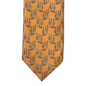 Metropolitan Museum Of Art Yellow Silk Hand Tools Gardening Necktie Tie Men's - Picture 1 of 4