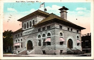 Postal Lewiston Maine de la Oficina de Correos WB JJ Mullane Pres Wood (fila) en Radio - Imagen 1 de 2