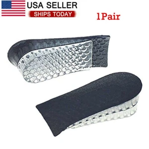 Silica gel Shoe Insole Lift Heel Inserts unisex 2 Layer Height Increase 1 pairs - Picture 1 of 3