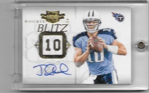 Tarjeta autógrafa de novato Panini Plates & Patches 2011 Jake Locker Titans 03/10 - Imagen 1 de 2
