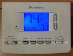 Braeburn 2020NC Builder Series Programmable Thermostat 1H/ 1C, used no batteries - Picture 1 of 2