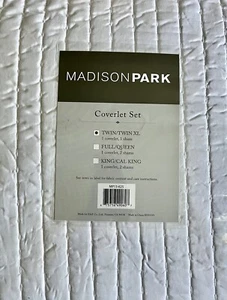 Juego de 3 piezas de cama/edredón blanco doble Madison Park Keaton, 2 sábanas, 1 funda de almohada - Imagen 1 de 3