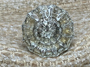 2" Antique Glass Door Knob With Thumb Turn