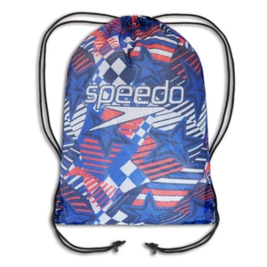 Speedo Mesh Swim Bag - Printed Red/Blue/White, Swimming Bag, Mesh Sports Bag, Gy - Picture 1 of 4