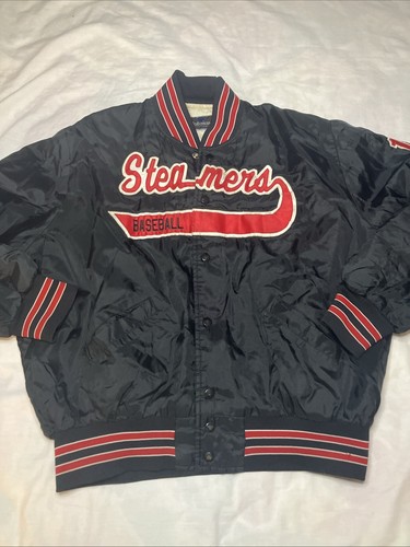 COACH Giacca da allenatore vintage Cleveland Steamers Baseball #12 nera a scatto taglia XL
