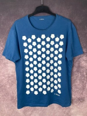 Camiseta Z ZEGNA Hombre Azul Estampado Geométrico Algodón L Hecha en Portugal Foto 1 de 4