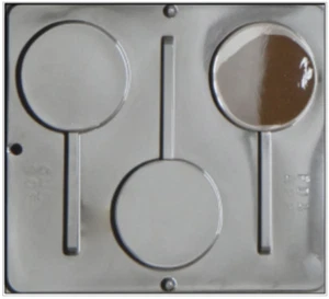 NEW 3 Cavity PLAIN Round CIRCLE Chocolate Candy Plaster Clay Fondant Lolly Mold - Picture 1 of 4