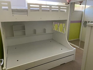 40 Winks White Kids Bunk Bed with Trundle. - Picture 1 of 6