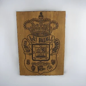 Union Deportiva Las Palmas FC Vintage Carved Wood Football Memorabilia - Picture 1 of 6