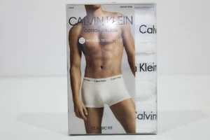 Calvin Klein Underwear Men's Cotton Stretch 3 Pack Low Rise Trunks Size XL White - Picture 1 of 6