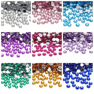 2000 Acrylic Faceted Round Flatback Rhinestone Gems 4mm 16ss color selection - Picture 1 of 25
