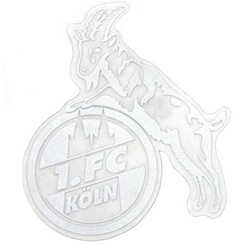 STICKER AUFKLEBER transparent (silber) 1. FC KÖLN klein NEU