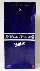 1995 Mattel Avon Exclusive Special Edition Winter Velvet Barbie New Damaged Box - Picture 1 of 5