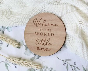 Baby Arrival Sign | Welcome to the World | Hello World My Name Is l Engraved Nam - Picture 1 of 10