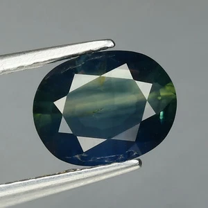 1.10 Ct Extreme Oval 7.7 x 6.7 MM 100% Natural Blue Green Australia Sapphire !!! - Picture 1 of 5
