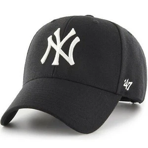 '47 New York Yankees MLB MVP Curved Brim Snapback Baseball Hat Cap Black 47 - Picture 1 of 2