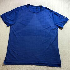 Reebok ActivChill Shirt Mens XL Blue Short Sleeve Training Polyester Blend *