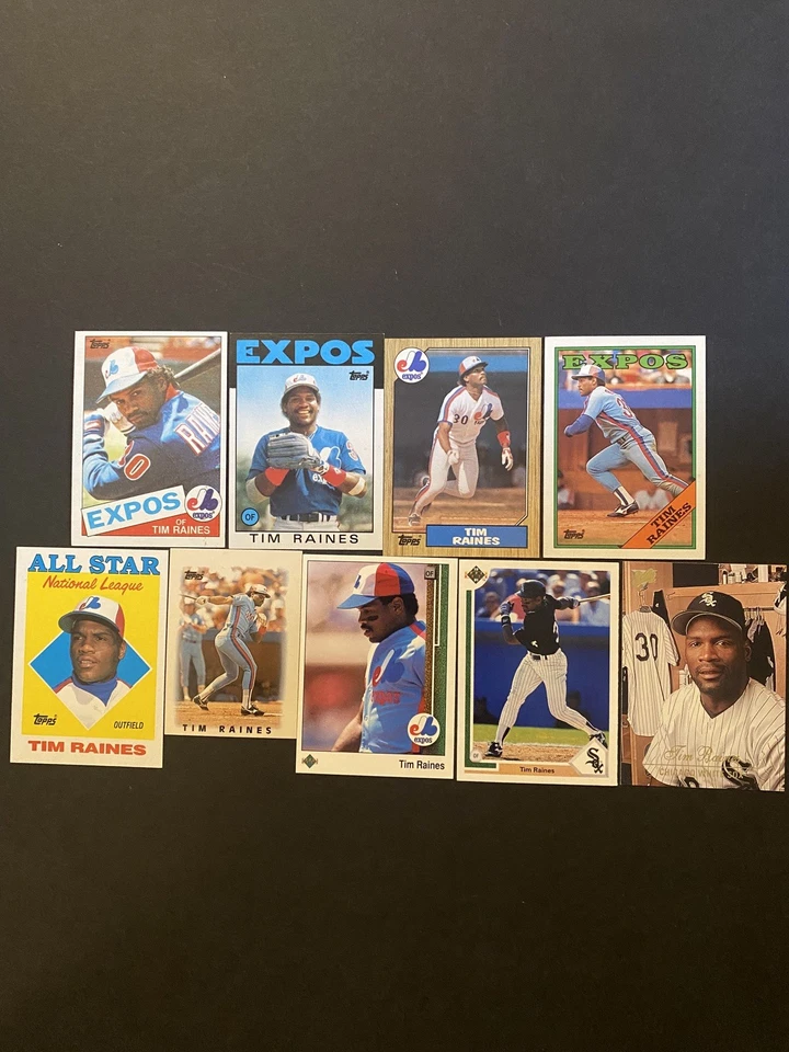 9 Tim Raines 1985 Topps Mint 1986 1987 1988 All Star Mini 1989 Upper Deck Studio - Image 1 of 1