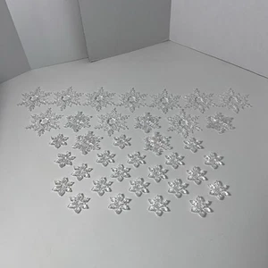 Elegant 36 piece Clear Acrylic Snowflake Ornaments In Varying Sizes & Styles - Picture 1 of 8