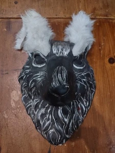 Black Wolf Head Mount Wall Statue Bust - Picture 1 of 6
