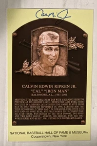 Cal Ripken Jr signed HOF plaque postcard * JSA * - Picture 1 of 3