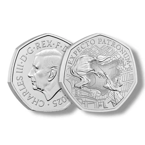 2025 UK Harry Potter: The Patronus CERTIFIED BU 50p Coin - Picture 1 of 3