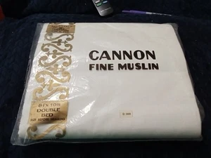 Juego de sábanas blancas Cannon Fine Muslim cama doble todo algodón nuevo - Imagen 1 de 9