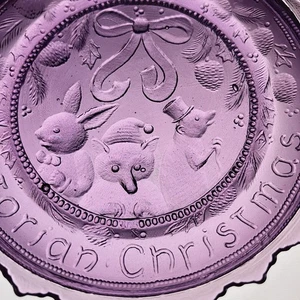Victorian Christmas Thornton Burgess Storybook Animals Pairpoint Glass Cup Plate - Picture 1 of 8