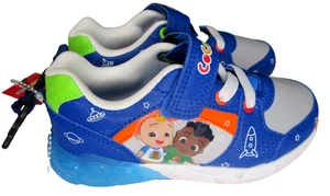 New W/Tag~Cocomelon Light Up Sneakers Boys Sz 10 Slip On Hook n Loop~Blue/Multi - Picture 1 of 6
