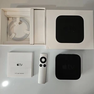 Apple TV Media Streamer Black Model A1378 w/ Remote and Power Cord Untested - Picture 1 of 8