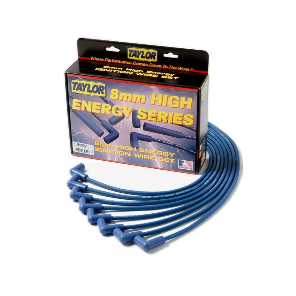 Juego de cables de bujías Taylor 64603; alta energía 8 mm azul para Chevy, Jeep V8 Foto 1 de 1