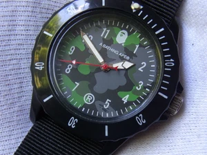 JUNK! A BATHING APE BAPE QUARTZ WATCH NATO BAND. JUNK! - Picture 1 of 11