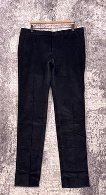 Nuevo Pantalón Z Zegna 52R/US XL Para Hombres Negro Pana Fina Plisado Pierna Ajustada Pantalón Foto 1 de 4