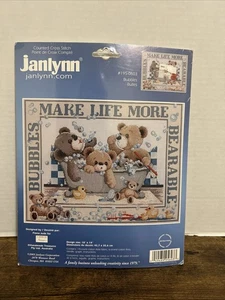 2003 Janlynn Kreuzstich-Set - Blasen machen das Leben erträglicher - Bären in der Wanne - Bild 1 von 6