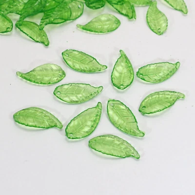 200 contas de acrílico verde transparente amuleto 21X10mm costura artesanato faça você mesmo - Imagem 1 de 4