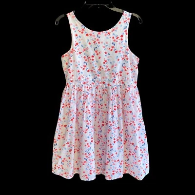 OshKosh девочек белый цветочный сарафан с открытой спиной размер 12 летний пляжный отпуск - Изображение 1 из 4