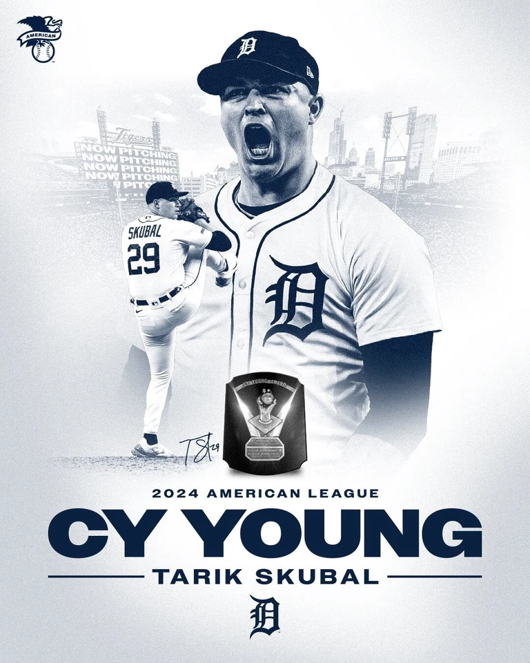 8x10 Photo TARIK SKUBAL Detroit Tigers 2024  All Star Cy Young Pitcher MLB - Image 1 of 1