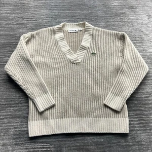 Lacoste Sweater Size S Womens Wool V-Neck Pullover Long Sleeve - Picture 1 of 8