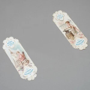2x Lesezeichen um 1900 Melling’s Food/Nahrung f. Kinder alte Reklame V.MIN - Bild 1 von 4