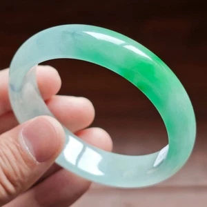 Bracciali Giadeite Giada Verde Ghiacciato Smeraldo Naturale Birmania 59mm Braccialetto Giada 1426 - Foto 1 di 20