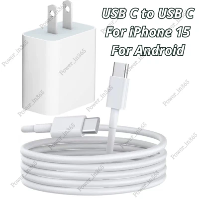 20W USB C Fast Charger PD Cord Type C Power Adapter For iPhone 15 16 Pro Android - Image 1 of 4