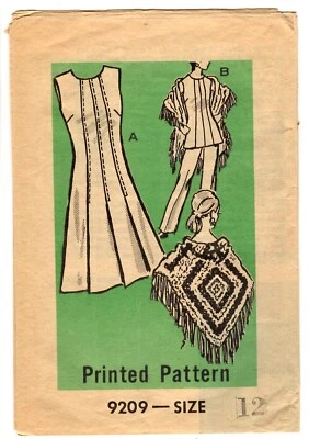 Vintage 1960s Mail Order Sewing Pattern Women' DRESS TUNIC PANTS 9209 Sz 12 UC - Image 1 of 3