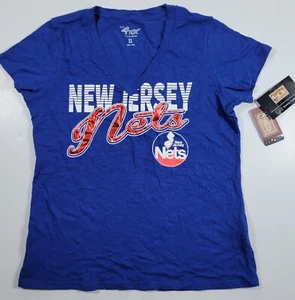 NBA Nets Women's XL New Jersey Nets Tshirt V-Neck Short Sleeve New Basketball   - Picture 1 of 4