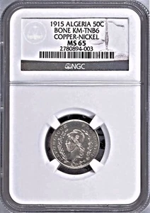 Algeria, Bone - (1915) Chambre De Commerce 50c LEC-217 NGC MS 65 - Picture 1 of 3