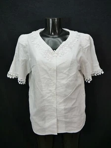 Gr.46 Trachtenbluse weiß Bluse Alphorn Baumwolle mit feiner Spitze TB6532 - Bild 1 von 4