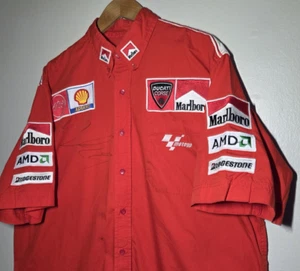 Vintage Marlboro Racing Formula 1 F1 Button Shirt Ducati 90s Y2K USA Team Sz XXL - Picture 1 of 9