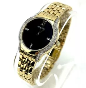 Bulova 98R289 Ladies Classic Diamond Quartz Watch Gold New In Box Working - Picture 1 of 8