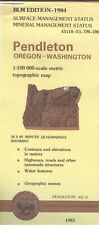 USGS BLM edition topographic map Oregon Washington PENDLETON 1984 mineral