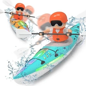RC Kayak Boat for Kids 2.4 Ghz Remote Control Shark Boat Toys with LED Lights US - Picture 1 of 11