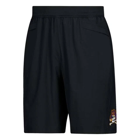 East Carolina Pirates NCAA Adidas 2018 Sideline Black Crazy Train Woven Shorts Cover